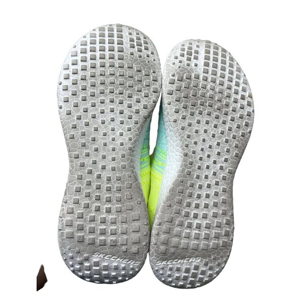 Skechers Burst Women's White/Yellow/Blue Lace-Up Athletic Shoes Size 10 - Picture 9 of 9